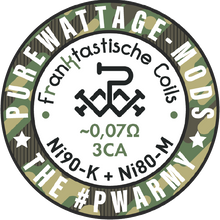Lade das Bild in den Galerie-Viewer, Purewattage "#PWARMY" / 0,07 Ohm dual / ID = 3 mm