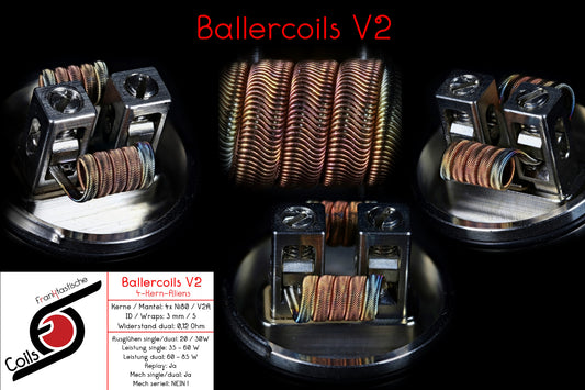 Ballercoils V2 / 4 Kerne / 0,12 dual / ID = 3 mm