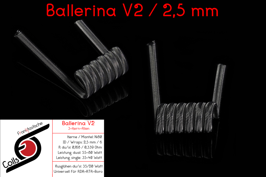 Ballerina V2 / 3 Kerne / 0,168 dual / ID = 2,5 mm