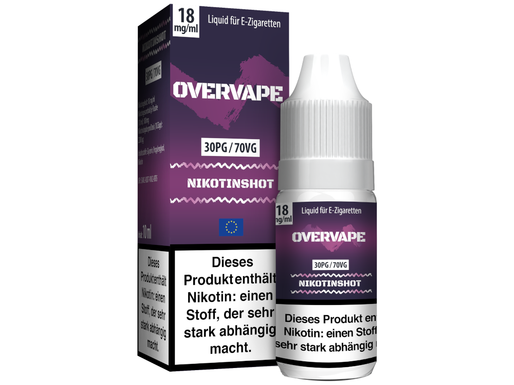 Overvape - 10 ml Nikotinshot - 70/30 - 18 mg/ml