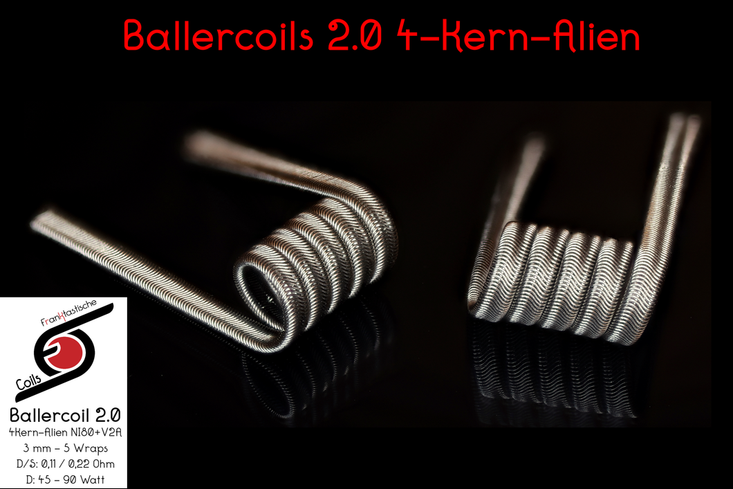 Ballercoils V2 / 4 Kerne / 0,12 dual / ID = 3 mm